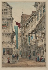Fac-similés de croquis réalisés en Flandre et en Allemagne : Sachsenhausen Francfort, 1833