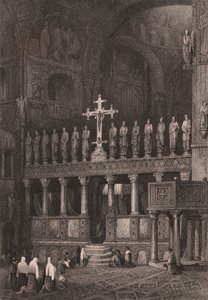Iconostase dans la Basilique Saint-Marc, Venise, Vénétie, Italie, gravure sur acier d