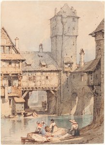 Blanchisseuses devant le Wasserturm, Nuremberg - Samuel Prout