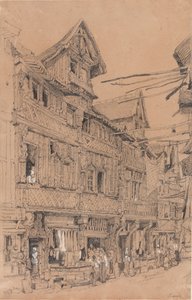 Vieille rue à Lisieux, vers 1820