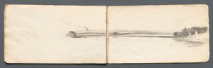 Carnet de croquis : "Paysage avec voiliers" - Samuel Prout