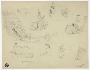 Esquisses de figures, traîneaux à Bambarg - Samuel Prout
