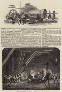 Cylindre de la grande presse hydraulique utilisée pour soulever les tubes du pont de Britannia - Samuel Read
