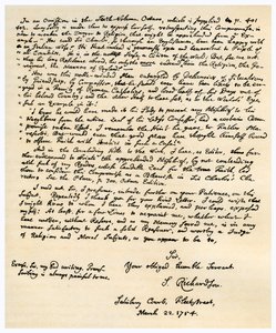 Lettre de Samuel Richardson, 22 mars 1754 - Samuel Richardson