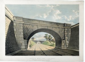 Chemin de fer du Nord Midland. Vue du pont de New Street à Belper, regardant vers le sud, c.1840 - Samuel Russell