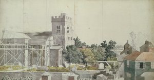 Église de Twickenham sous échafaudage, 18e siècle
