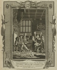 Lord Cromwell présentant une nouvelle traduction de la Bible au roi Henri VIII à Londres en 1538