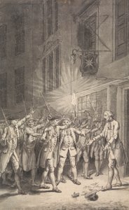 La foule assemblée pour démolir la maison de débauche tenue par Peter Wood dans le Strand
