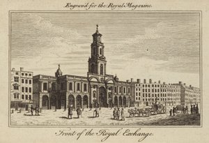 La façade de la Bourse Royale dans la Cité de Londres - Samuel Wale