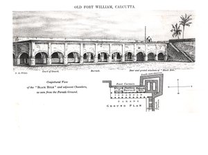 Vieux Fort William, Calcutta, avec une vue conjecturale du 