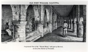 Vieux Fort William, Calcutta, avec une vue conjecturale du 