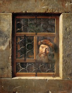 Vieil homme à la fenêtre - Samuel van Hoogstraten