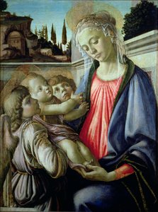Madone et enfant avec des anges