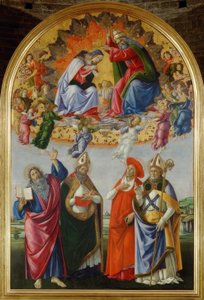 Couronnement de Marie avec quatre saints