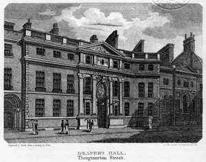 Drapers Hall, Throgmorton Street, City de Londres, 1812