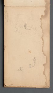 Skizzenbuch, Seite 02: Figur in einer Landschaft mit Hund - Sanford Robinson Gifford