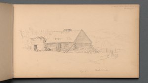 Carnet de croquis, page 14 : "Chutes de Berlin le 2 septembre". - Sanford Robinson Gifford