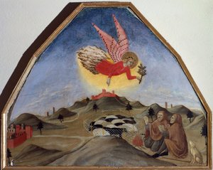 Annonce aux bergers, par Sano di Pietro (1406-1481)