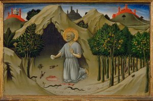 Saint Jérôme pénitent ... - Sano di also Ansano di Pietro di Mencio Pietro