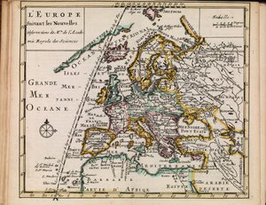 Carte de la collection de cartes de la Bibliothèque nationale. La carte a été publiée (1690-1708) et montre l