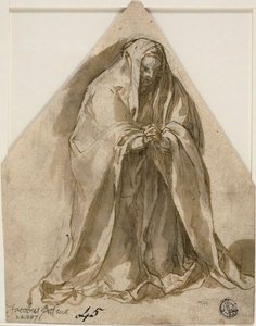 Femme agenouillée (recto et verso) - Sante Peranda