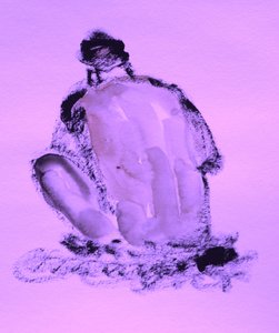 Nu contemplatif violet