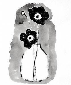 Fleurs sombres dans un vase - Santhosh ch