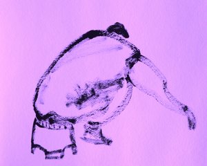 Silhouette humaine accroupie