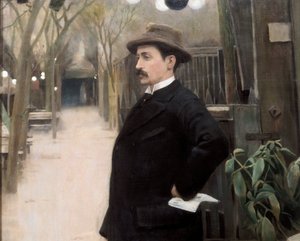 Portrait du peintre Miguel Utrillo (1862-1934) lors de son séjour à Paris (détail) - Santiago Rusinol i Prats