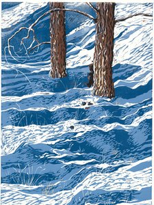 Chute de neige printanière, 2016 (Linocut) - Sarah Drummond
