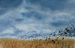 Le temps de partir, 2018 (Linogravure) - Sarah Drummond