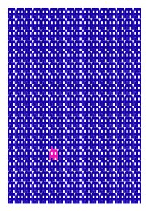 Blue Paper House Repeat Print, 2014 (giclée graphique) - Sarah Evans