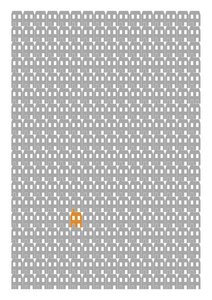 Grey Paper House Repeat Print, 2014 (giclée graphique)