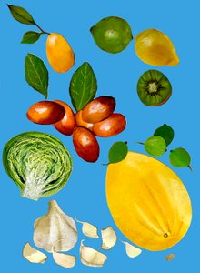 Fruits et légumes découpés
