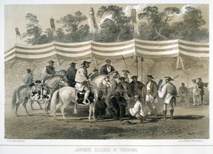 Soldats japonais à Yukuhama, Japon, vers 1845 - Sarony and Co