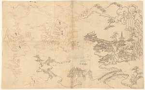 Paysage de style chinois - Sasaya (workshop of)