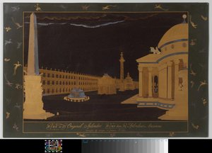 Panneau avec peinture laquée sur fond métallique