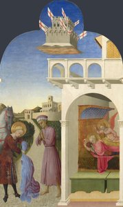 Saint François et le pauvre chevalier, et la vision de François du retable de Borgo del Santo Sepolcro, 1437-1444