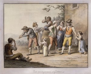 Napolitains gesticulant à une personne sourde-muette