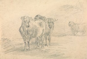 Deux vaches sur une colline - Sawrey Gilpin