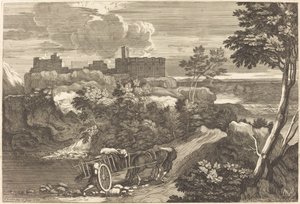 Paysage avec chariot