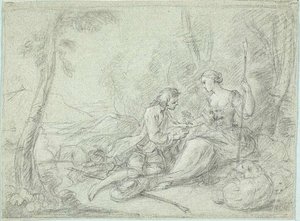 Berger et bergère - Sébastien Le Clerc the Younger