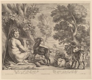 Pan jouant de la flûte