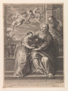Marie avec ses parents Anne et Joachim - Schelte Adamsz. Bolswert
