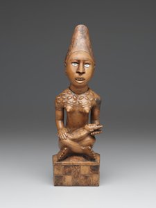 Figure féminine assise avec enfant (pfemba) Groupe Yombe, Peuples Kongo
