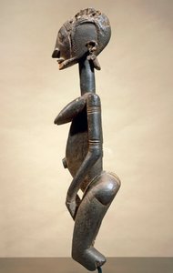 Sculpture en bois et métal, par le Maître aux yeux obliques, hauteur 59 cm, art tribal Dogon Mali