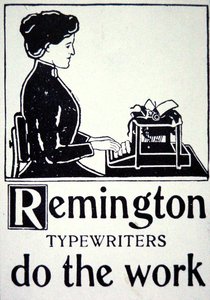 Publicité pour les machines à écrire Remington - School American