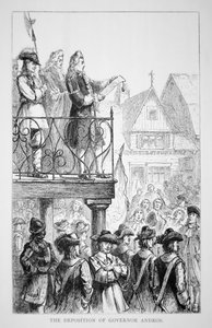 Sir Edmund Andros proclame le Dominion de la Nouvelle-Angleterre en 1686 avec lui-même comme gouverneur - School American