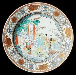 Un plat famille rose, vers 1730 - School Chinese