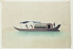 Bateau avec trois bateliers